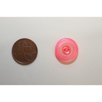 Knoflík ozdobný svítivě růžový