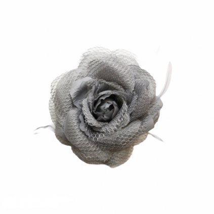 Látková kytka šedá