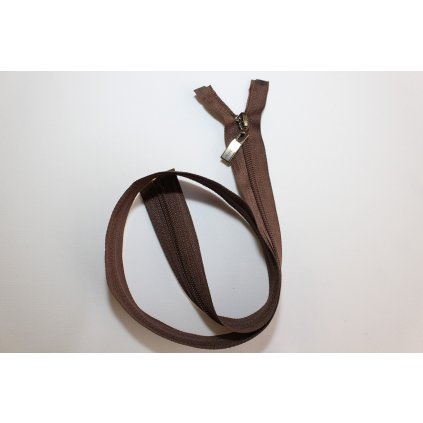 Zip spirálový 70cm hnědý