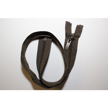 Zip spirálový 60cm tmavě hnedý