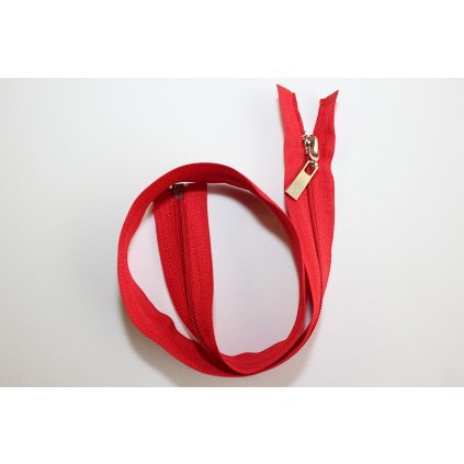 Zip spirálový 60cm červený