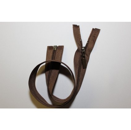 Zip spirálový 50cm hnědý