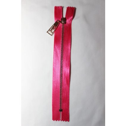 Zip růžový saténový 15cm