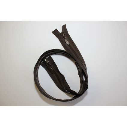 Zip kostěný 80cm oboustranný tmavě hnědý