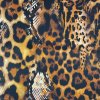 Hedvábí saténové strečové s digitálním zvířecím vzorem