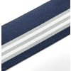 Pruženka 4 cm  tmavě modrá s bílo šedými proužky