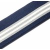 Pruženka 4 cm  tmavě modrá s bílo šedými proužky
