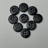 Košilový knoflík 1,1 cm černý, prošívací, čtyřdírkový