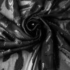 Černý žakárový  šifon s květinovým vzorem