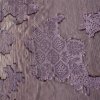 Světle fialový žakárový šifon s květinovým vzorem