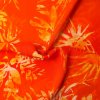 Viskózový žoržet oranžový se vzorem listů