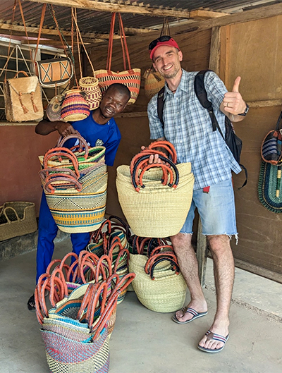 Hand-woven baskets from Ghana