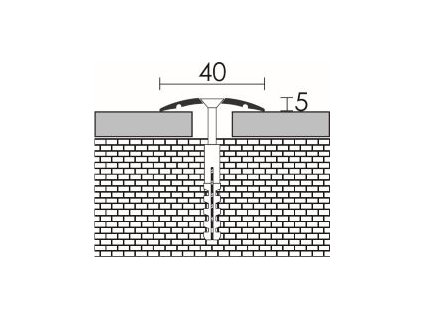 45447 - Přechodová lišta vrtaná, hliník - délka 2,7 m