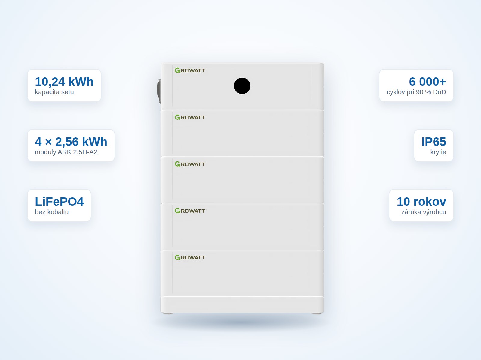 Batériové úložisko Growatt ARK 10.2H-A2 HV 10,24 kWh – 4 moduly s riadiacou jednotkou HVC