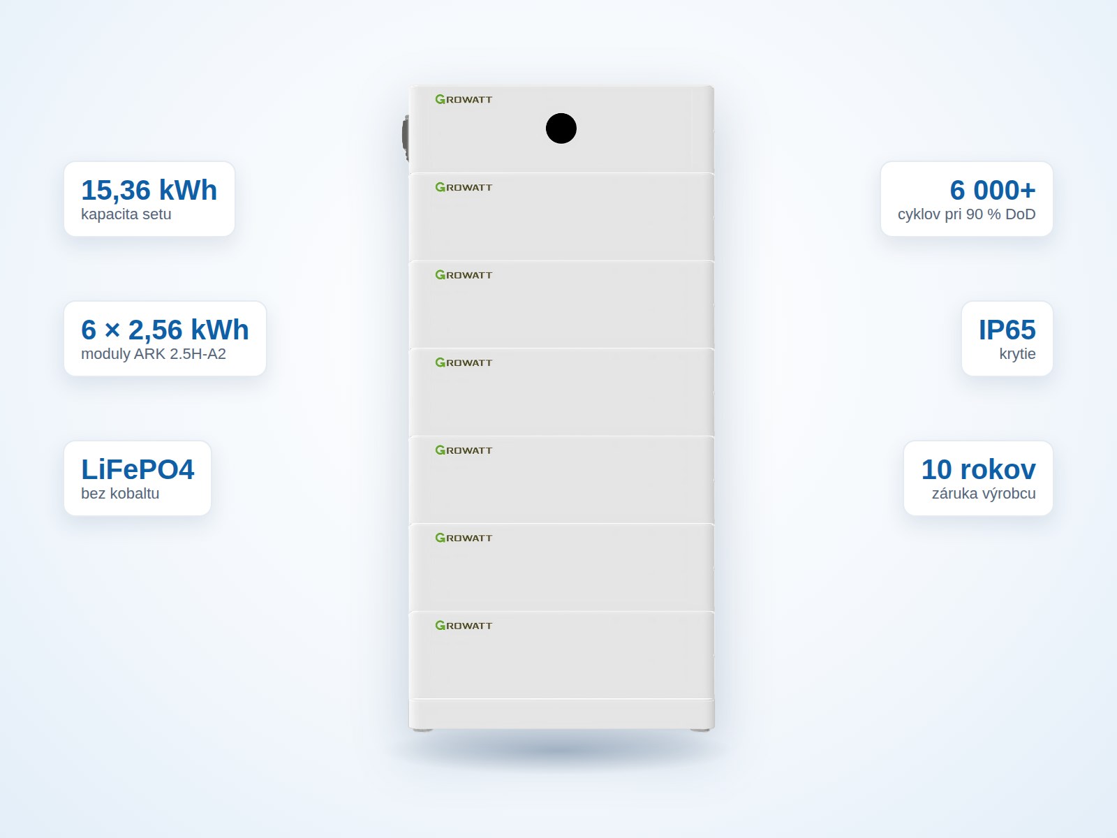 Batériové úložisko Growatt ARK 15.3H-A2 HV 15,36 kWh – 6 modulov s riadiacou jednotkou HVC