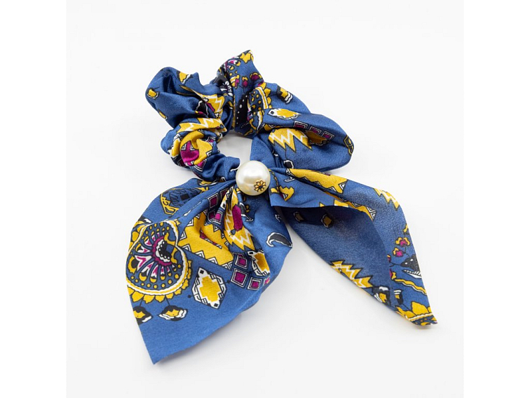 Gumička Bow modro-hnědá