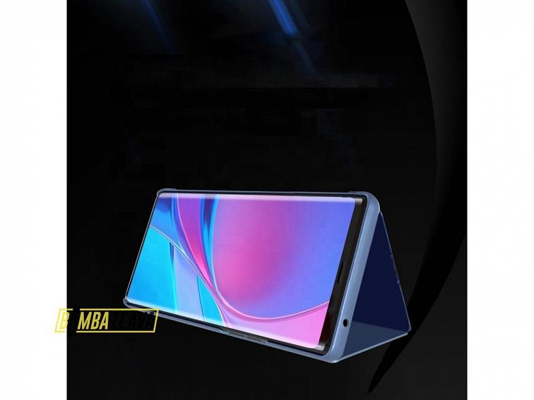 Zrcadlový silikonový otevírací obal pro Samsung - růžový