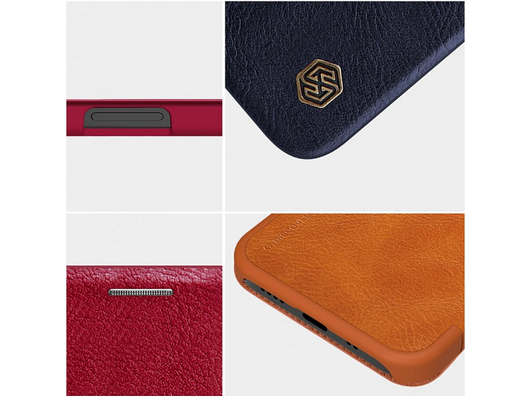 Kožené pouzdro Qin - iPhone 13/14 - černé