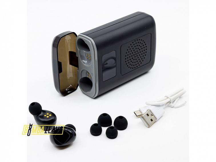 Bezdrátová sluchátka 4v1 s PowerBank 6000 mAh, LED, repro M6