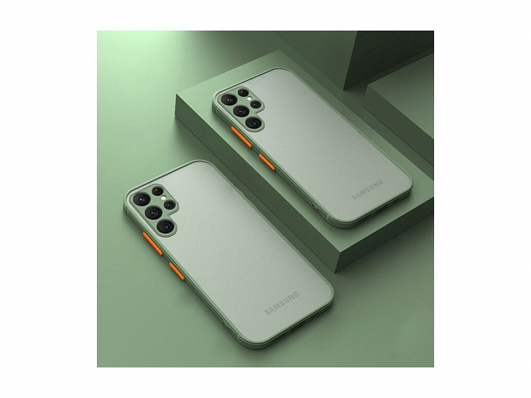 Kvalitní TPU obal matný pro Samsung - army zelená