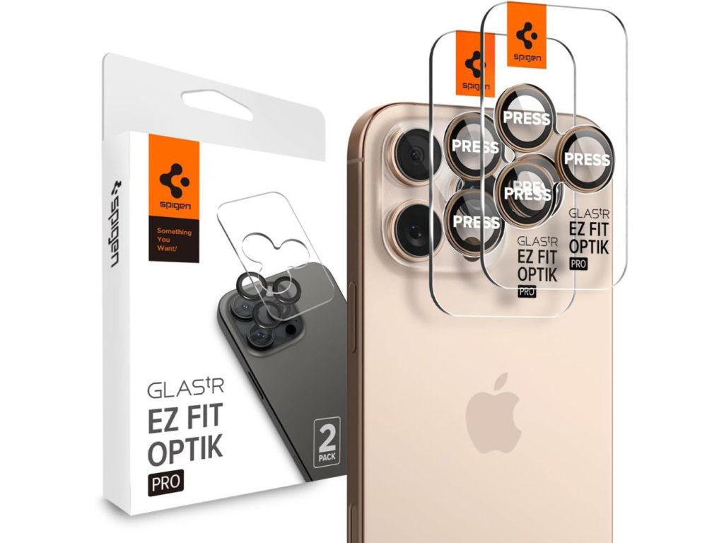 51891 spigen optik tr ez fit pro camera glass 2 ks ochranne sklo kamery pre iphone 16 pro pieskovy titan desert titanium