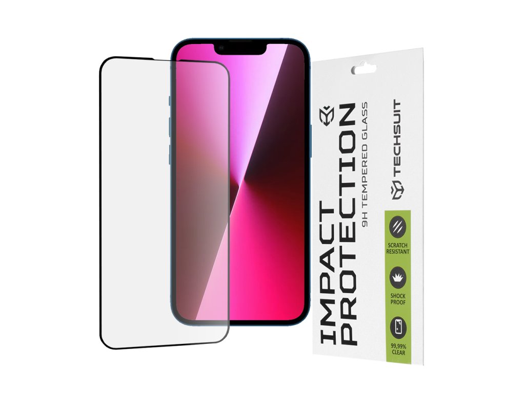 16843 techsuit 111d full cover celopolepene tvrdene sklo iphone 13 13 pro 14 cierna