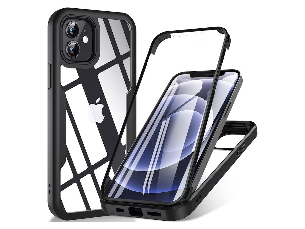 56313 techsuit colorverse 360 series screen protector 360 ochranny kryt ochranna folia iphone 12 cierny