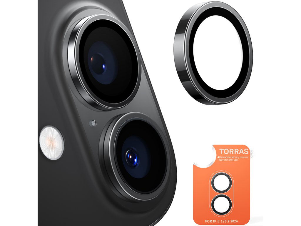 53817 1 torras lensguard camera protector ochranne sklo objektivu pre iphone 16 plus cierne