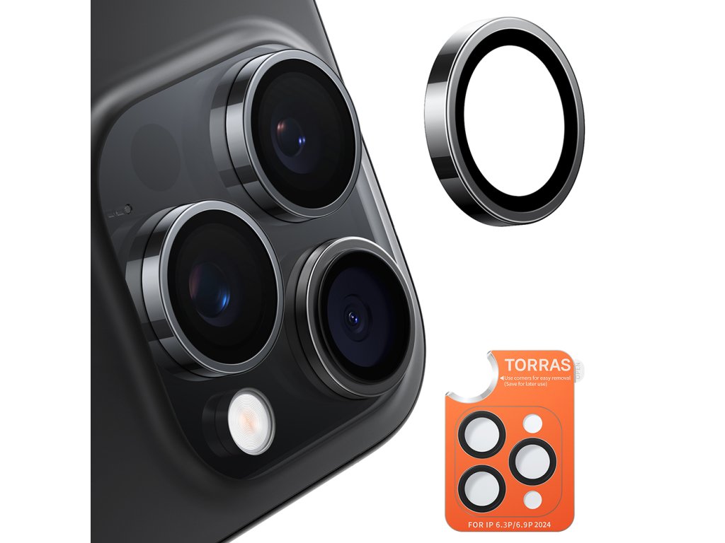 53823 3 torras lensguard camera protector ochranne sklo objektivu pre iphone 16 pro max cierne