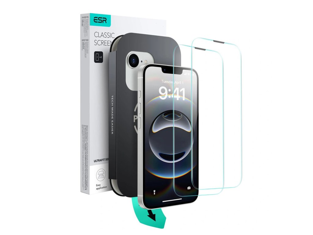 75801 esr tempered glass ultrafit tray 2 ks tvrdene sklo pre iphone 16e priehladne