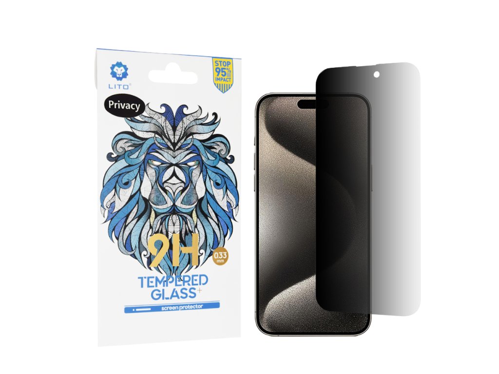59283 lito 2 5d classic glass ochranne sklo na iphone 15 pro max privacy