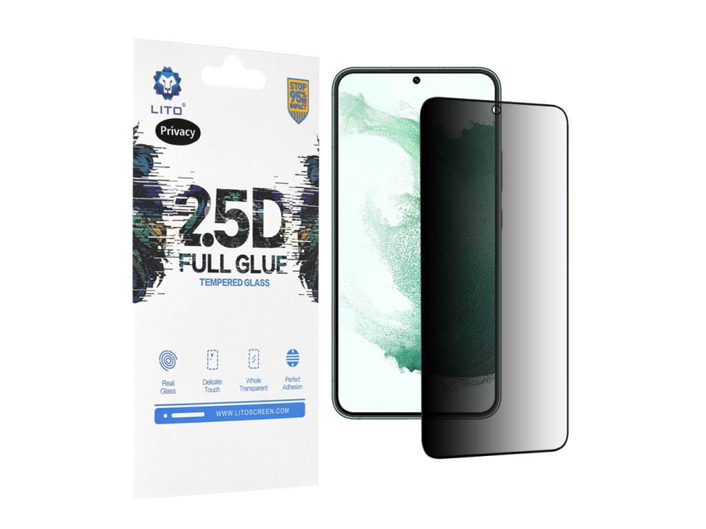 64749 lito 2 5d fullglue glass ochranne sklo na samsung galaxy s22 plus 5g privacy
