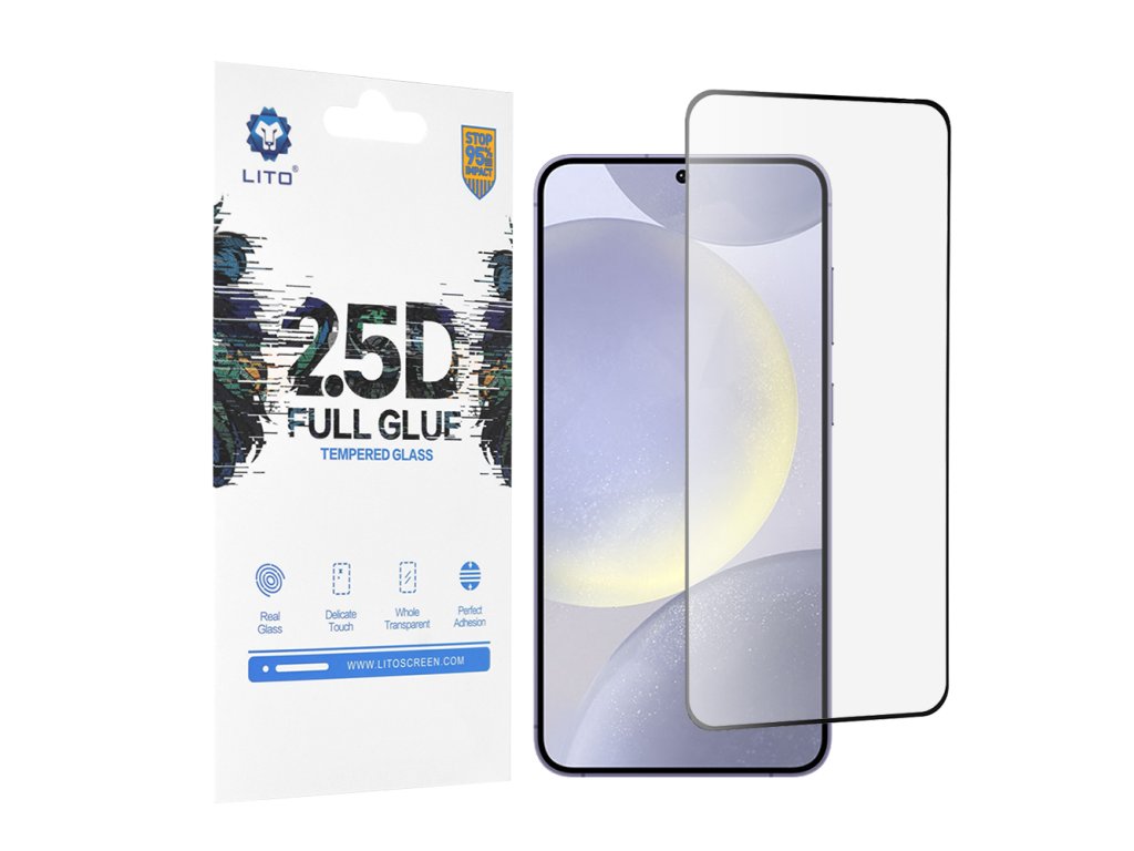 64746 lito 2 5d fullglue glass ultra thin ochranne sklo na samsung galaxy s24 plus s25 plus cierne