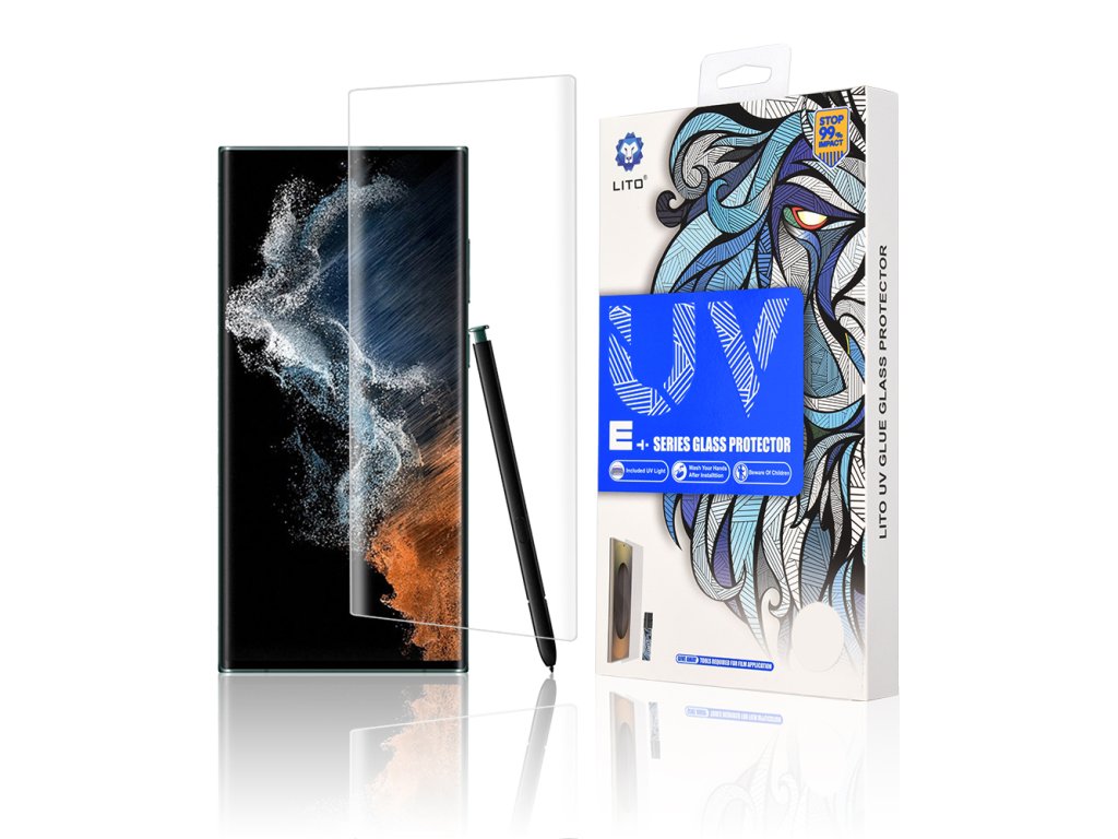 64431 6 lito 3d uv glass ochranne sklo na samsung galaxy s22 ultra 5g cire