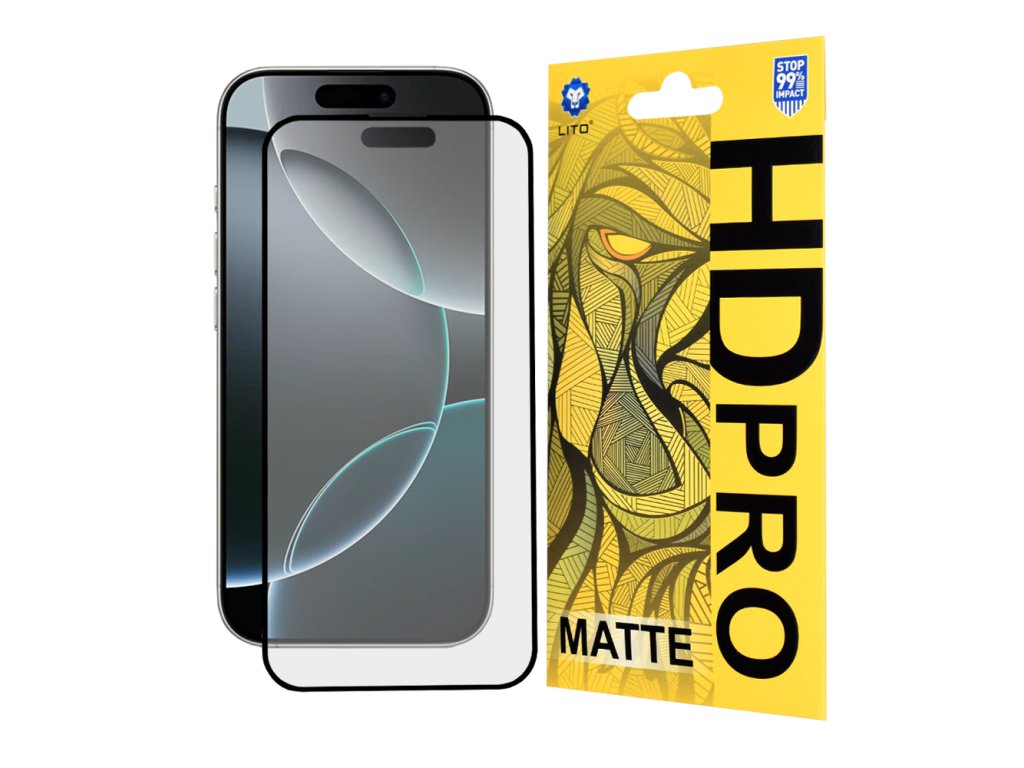 61770 lito hd pro matte ochranne sklo na iphone 16 pro cierne