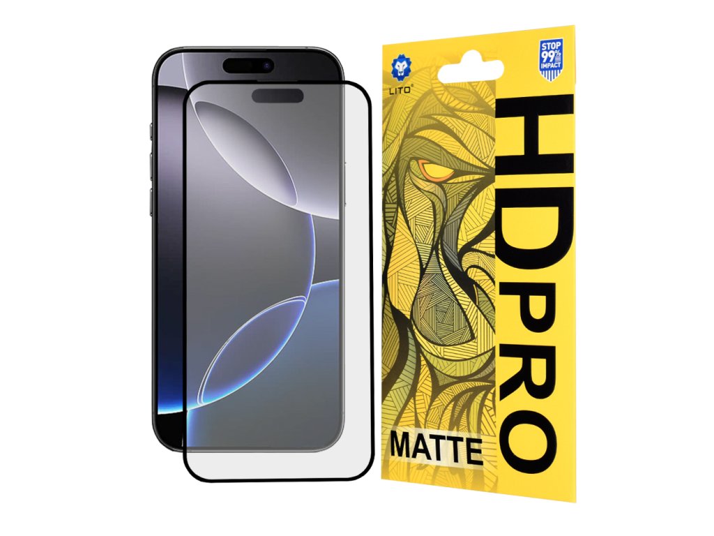 61749 lito hd pro matte ochranne sklo na iphone 16 pro max cierne