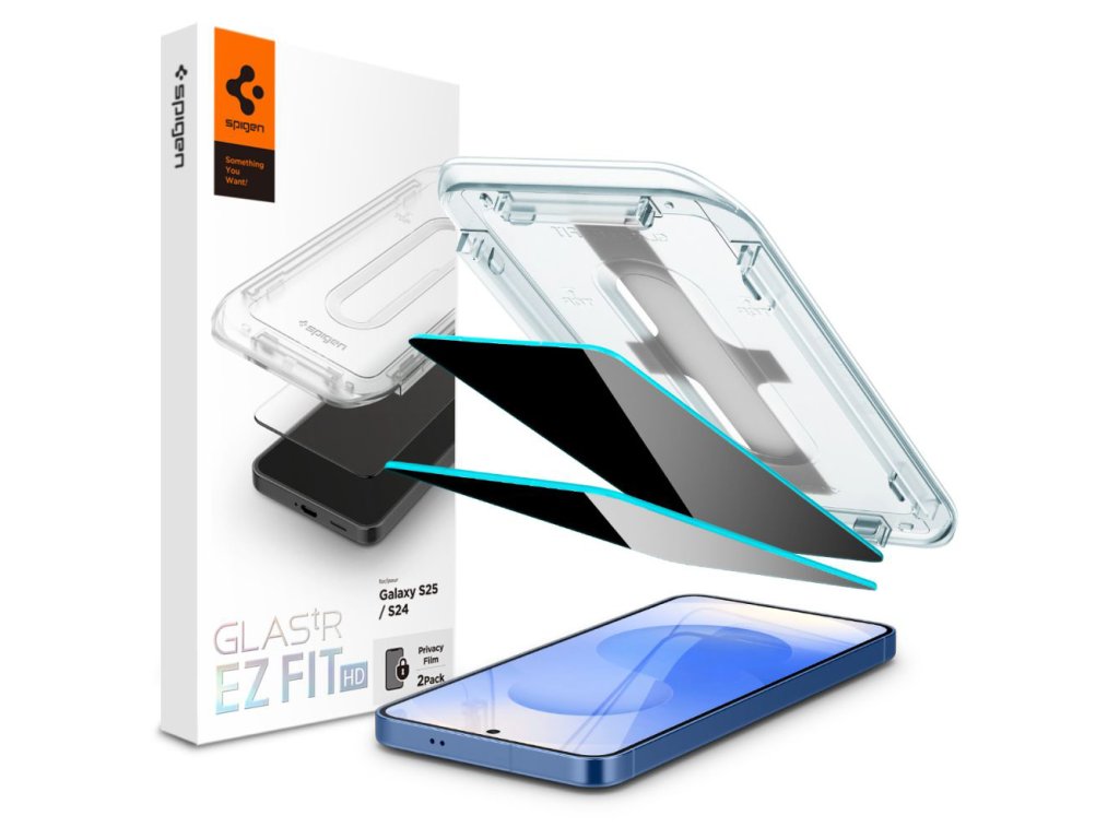 64302 spigen glas tr ez fit hd 2 pack ochranne sklo na samsung galaxy s24 s25 privacy