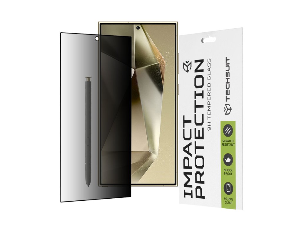 64866 techsuit 111d privacy full glue ochranne sklo na samsung galaxy s24 ultra cierne