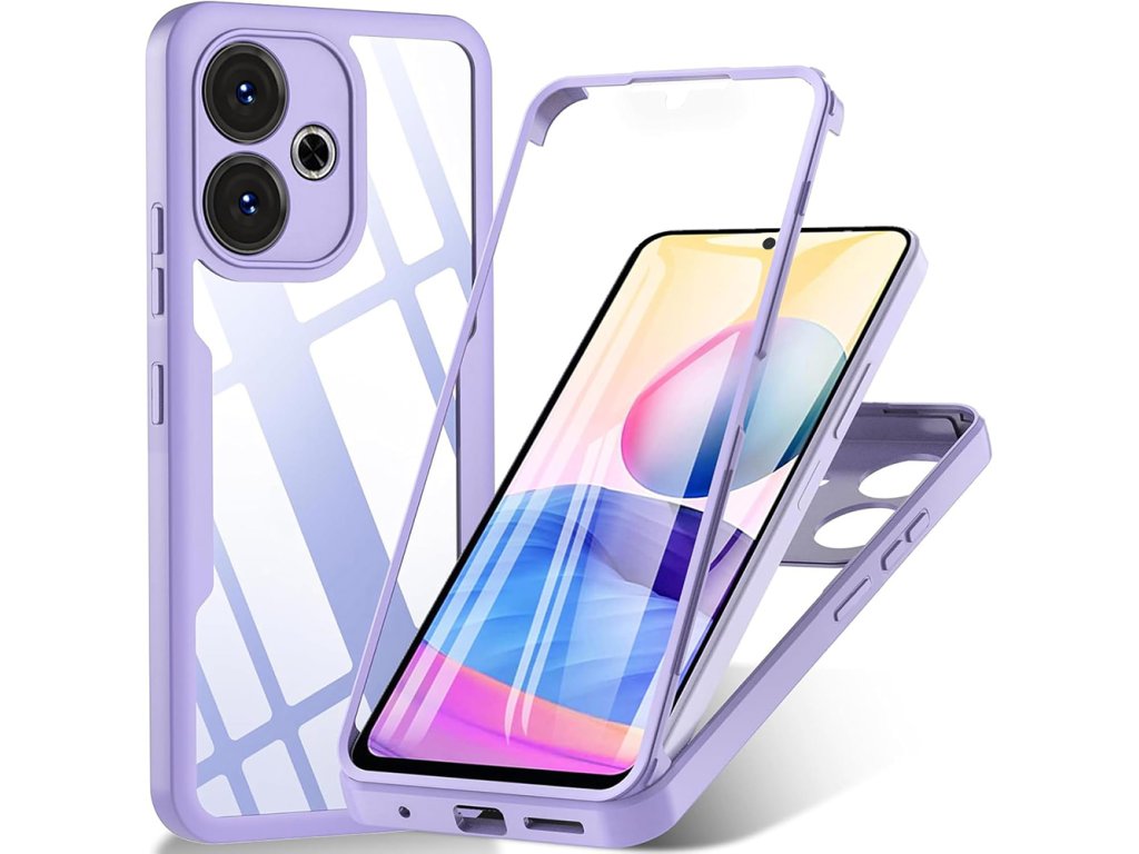 74955 techsuit colorverse 360 series screen protector 360 obal so sklom pre xiaomi redmi 13 poco m6 4g fialove