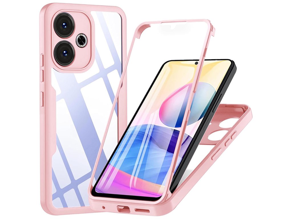 74952 techsuit colorverse 360 series screen protector 360 obal so sklom pre xiaomi redmi 13 poco m6 4g ruzove