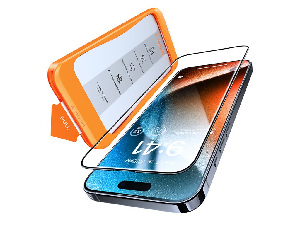 58965 torras glassgo tempered screen protector ochranne sklo na iphone 15 pro cierne
