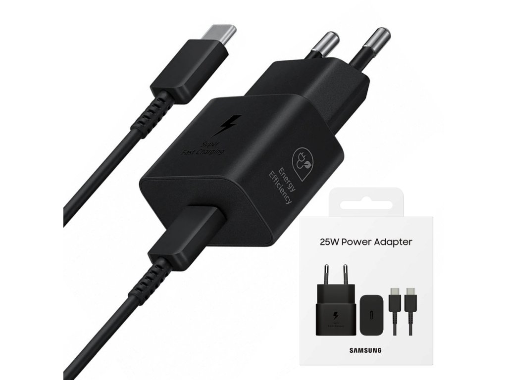 81579 samsung ep t2510xbegeu originalna sietova nabijacka usb c 25w super fast charging cierna blister
