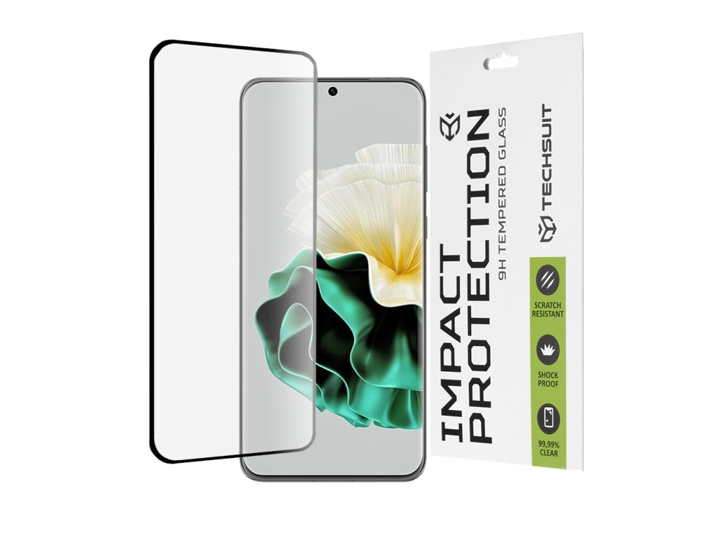 76320 techsuit 111d full cover full glue glass 3d curved screen tvrdene sklo pre huawei p60 cierne