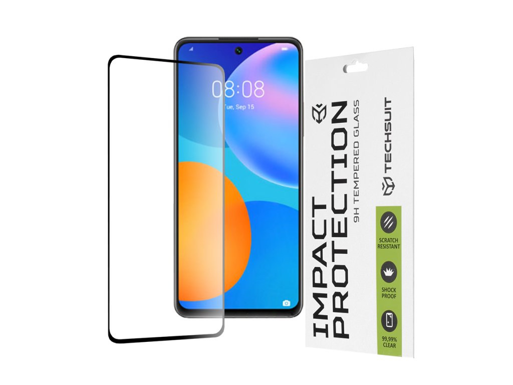 76242 techsuit 111d full cover full glue glass tvrdene sklo pre huawei p smart 2021 cierne