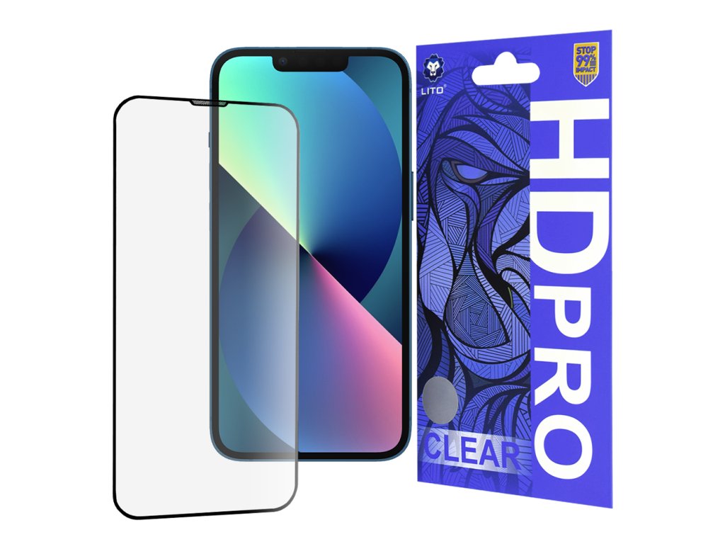 87873 lito hd pro clear ochranne sklo iphone 13 iphone 13 pro iphone 14 cierne