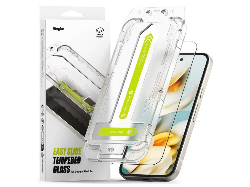 89190 ringke easy slide tempered glass 2 pack tvrdene ochranne sklo pre google pixel 9a priehladne