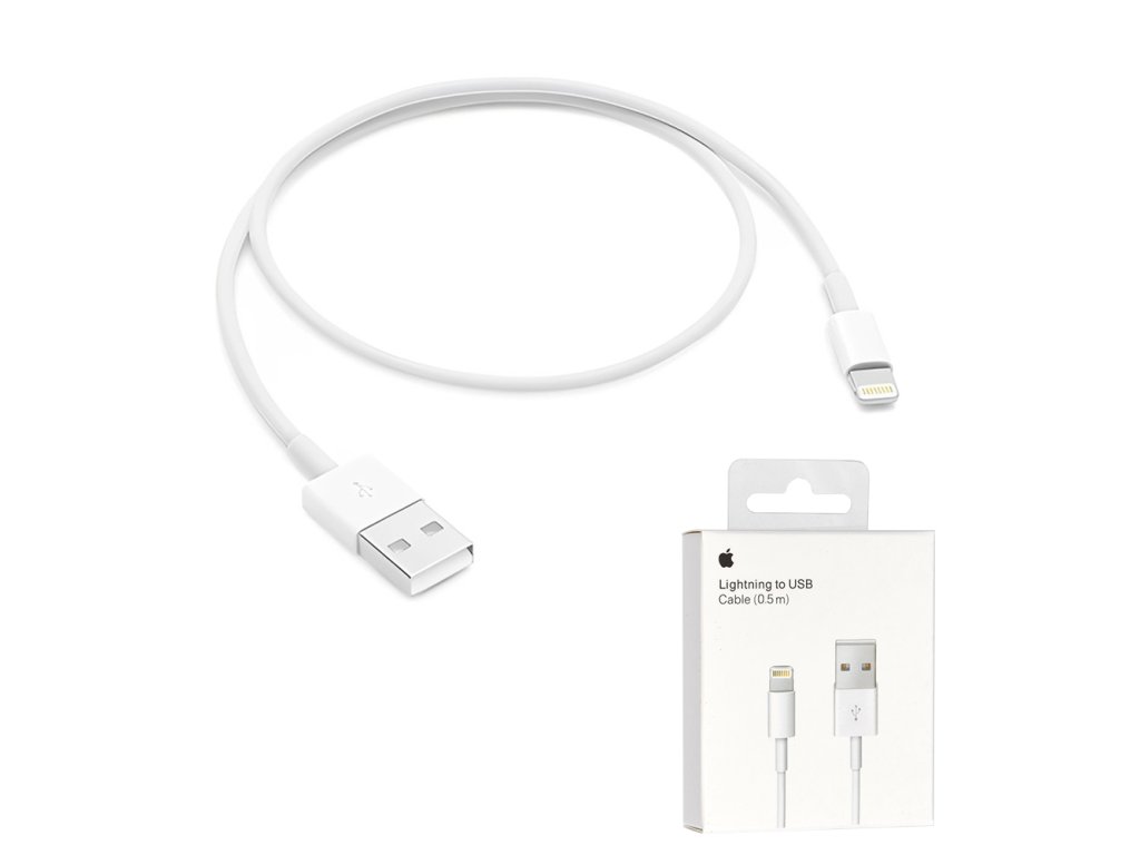 91194 apple originalny datovy kabel lightning na usb 0 5 m biely blister balenie