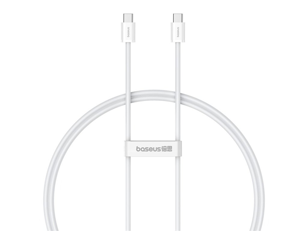 90936 baseus datovy kabel type c na type c 30 w 1 m biely moon white