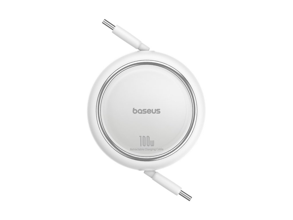 90927 1 baseus mini navijaci datovy kabel free2draw type c na type c 100 w 1 m biely moon white