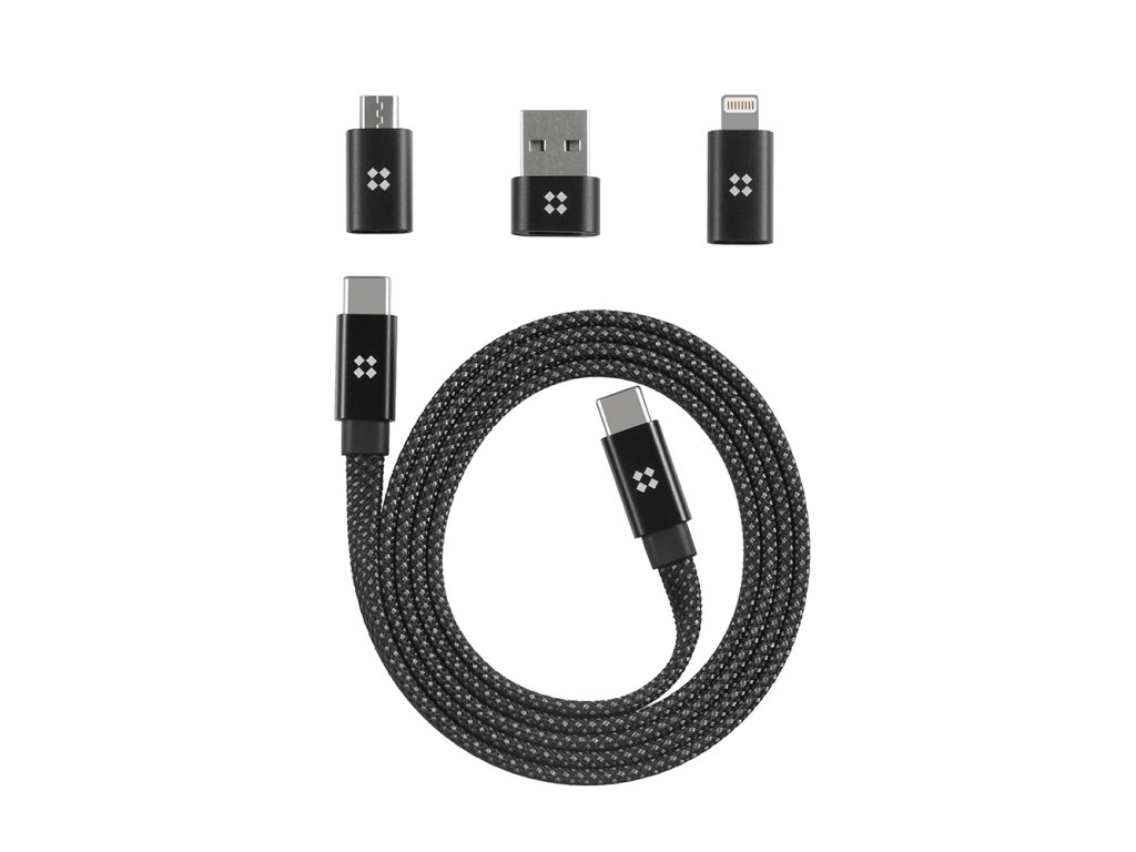 91176 edizard magneticky datovy kabel type c na type c 240 w plochy spiralovy dizajn 480 mbps 1 m cierny